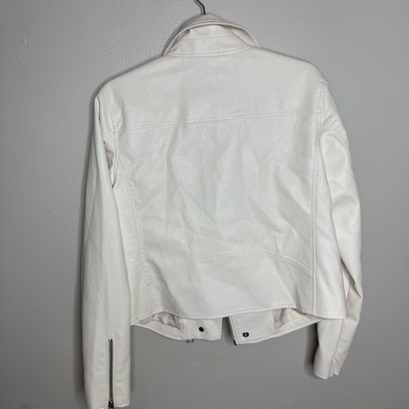NWOT Anthropologie The Saige Faux-Leather Moto Jacket in Ivory - Picture 13 of 15